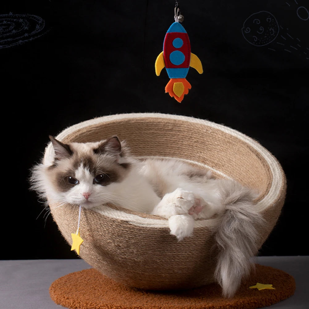 Oval Cat Scratcher Bed – Durable Sisal Scratch Bowl for Kittens & Large Indoor Cats
